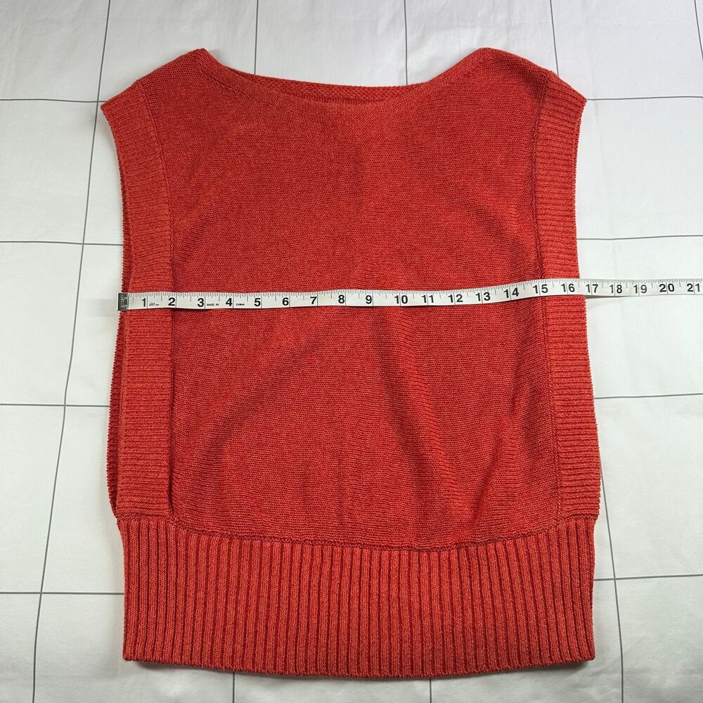 Anthropologie Coral Red Knit Sleeveless Top - Picture 8 of 9